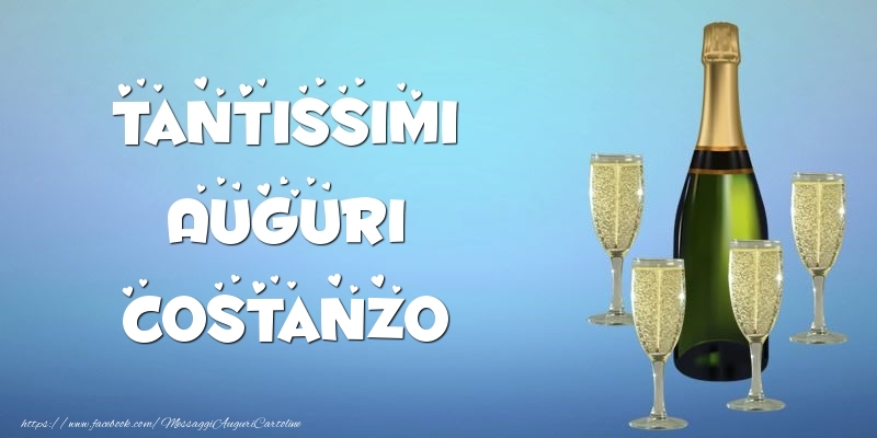 Cartoline di auguri -  Tantissimi Auguri Costanzo champagne