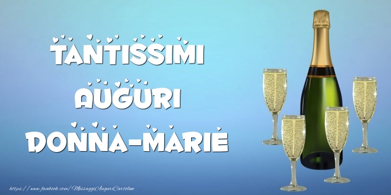 Cartoline di auguri -  Tantissimi Auguri Donna-Marie champagne