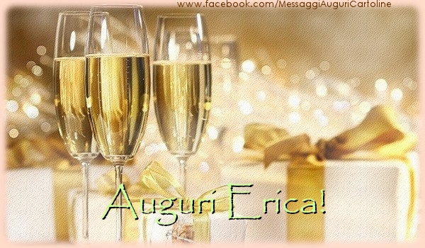 Cartoline di auguri - Champagne & Regalo | Auguri Erica!