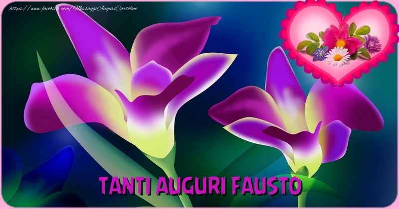 Cartoline di auguri - Fiori & 1 Foto & Cornice Foto | Tanti auguri Fausto