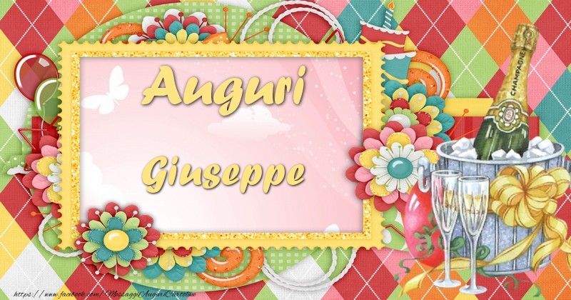 Cartoline di auguri - Champagne & Fiori | Auguri Giuseppe