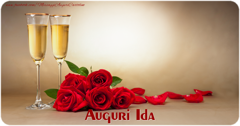 Cartoline di auguri - Champagne & Rose & 1 Foto & Cornice Foto | Auguri Ida