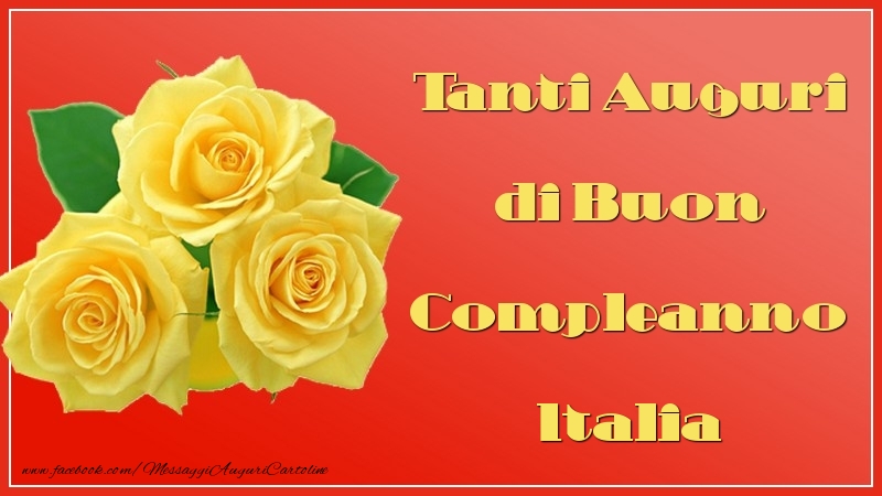 Cartoline di auguri - Tanti Auguri di Buon Compleanno Italia