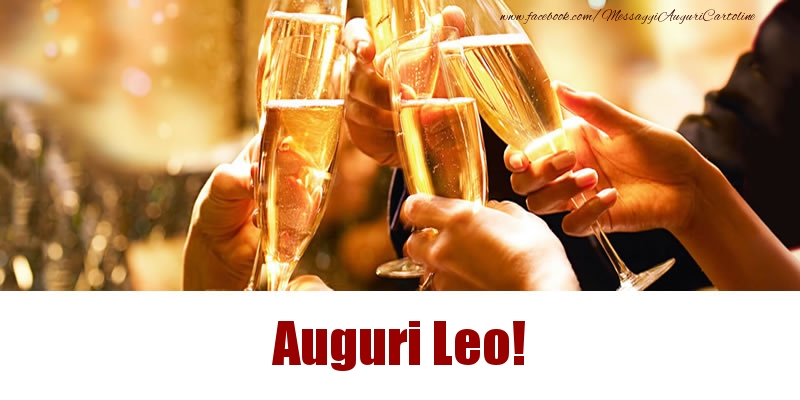  Cartoline di auguri - Champagne | Auguri Leo!