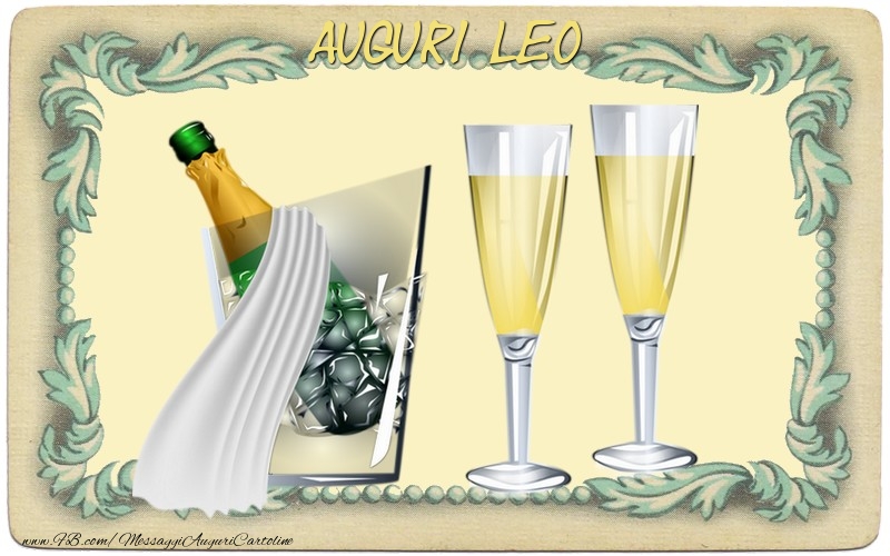 Cartoline di auguri - Champagne | Auguri Leo