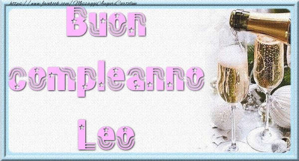 Cartoline di auguri - Champagne | Buon compleanno Leo