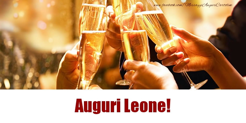 Cartoline di auguri - Champagne | Auguri Leone!