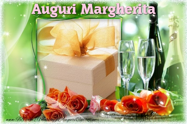 Cartoline di auguri - Champagne & Rose & 1 Foto & Cornice Foto | Auguri Margherita
