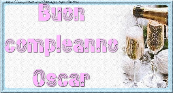 Cartoline di auguri - Champagne | Buon compleanno Oscar