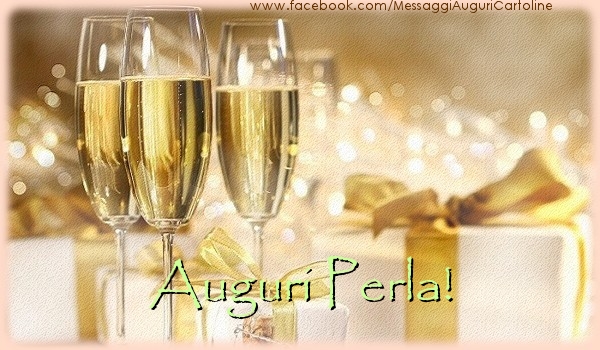 Cartoline di auguri - Champagne & Regalo | Auguri Perla!