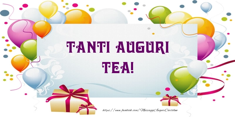Cartoline di auguri - Palloncini & Regalo | Tanti Auguri Tea!