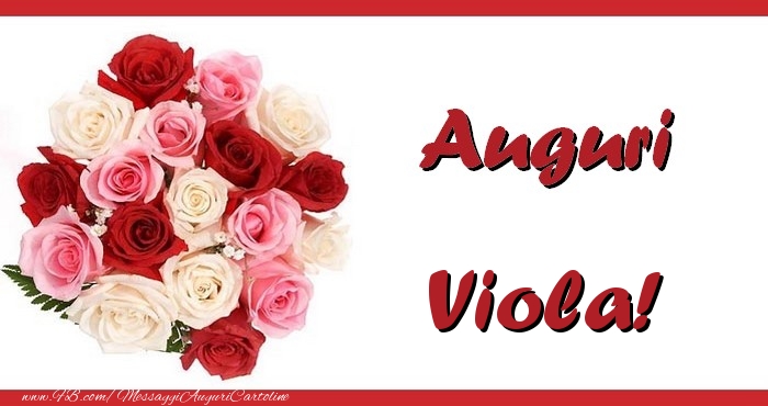 Cartoline di auguri - Mazzo Di Fiori & Rose | Auguri Viola