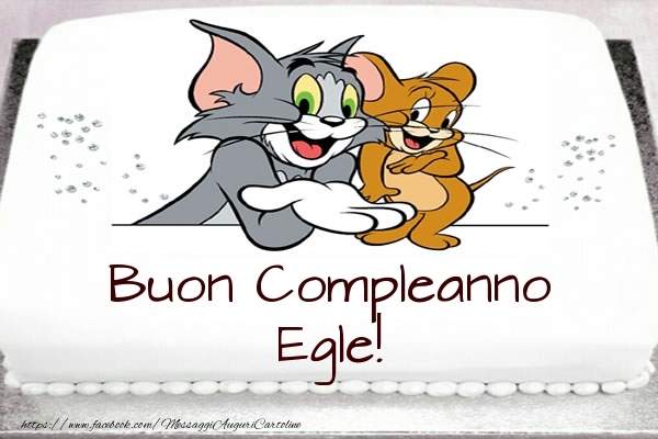 Cartoline per bambini -  Torta Tom e Jerry: Buon Compleanno Egle!