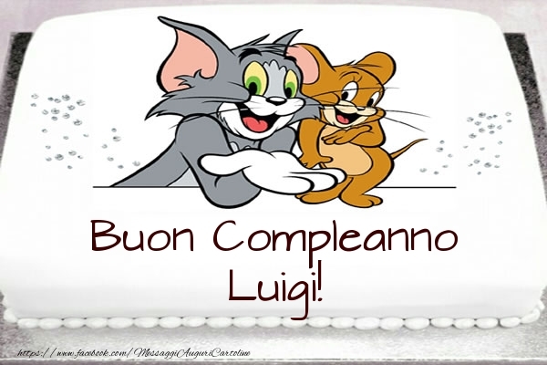 Cartoline per bambini -  Torta Tom e Jerry: Buon Compleanno Luigi!