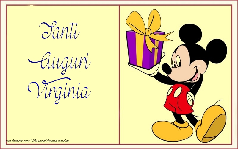 Cartoline per bambini - Tanti Auguri Virginia