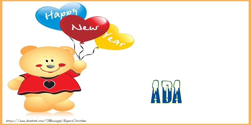 Cartoline di Buon Anno - Animali & Palloncini | Happy New Year Ada!