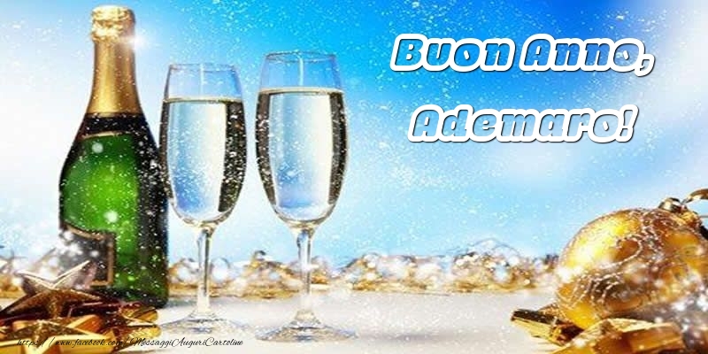 Cartoline di Buon Anno - Champagne & Palle Di Natale | Buon Anno, Ademaro!