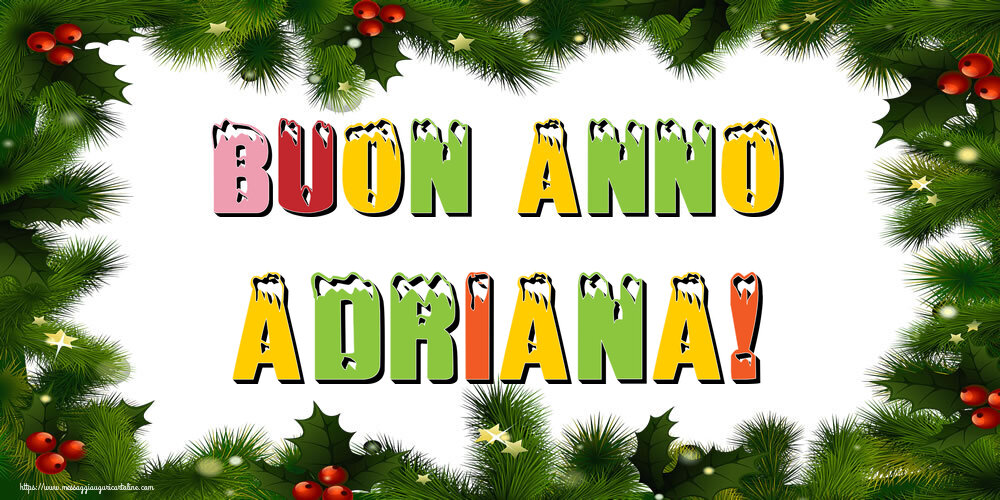 Cartoline di Buon Anno - Albero Di Natale & Palle Di Natale | Buon Anno Adriana!