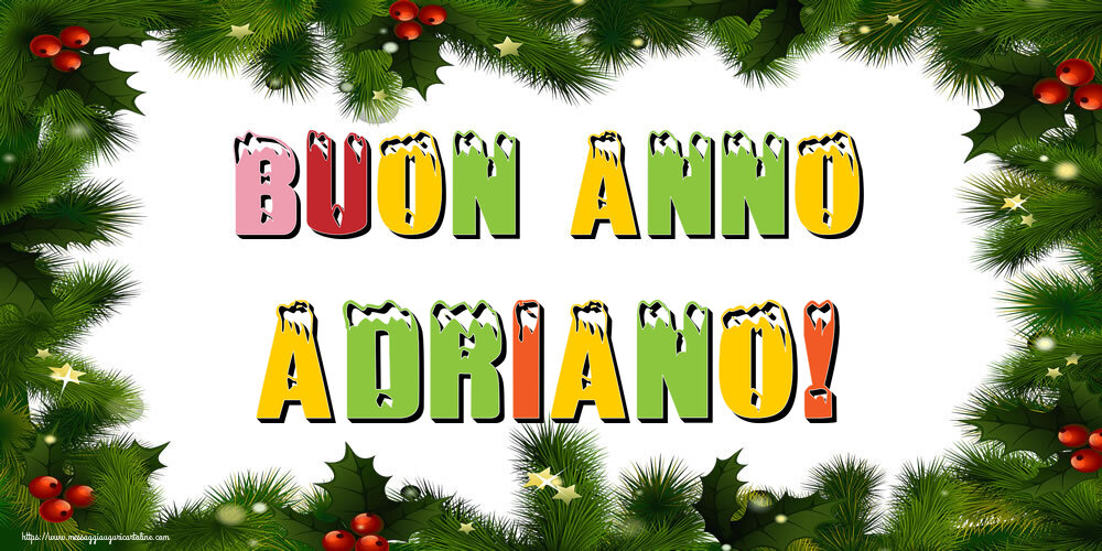 Cartoline di Buon Anno - Albero Di Natale & Palle Di Natale | Buon Anno Adriano!