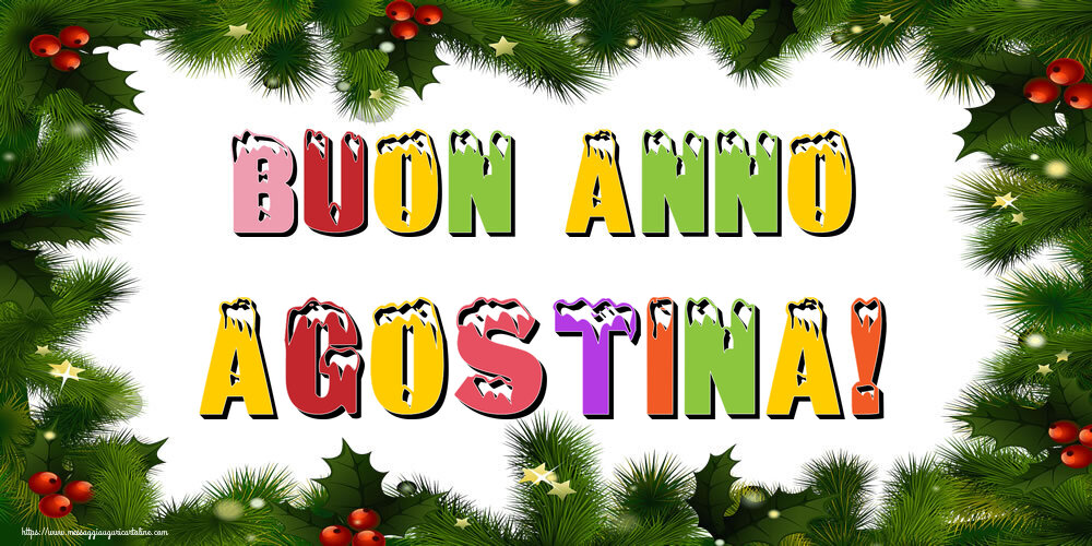 Cartoline di Buon Anno - Albero Di Natale & Palle Di Natale | Buon Anno Agostina!