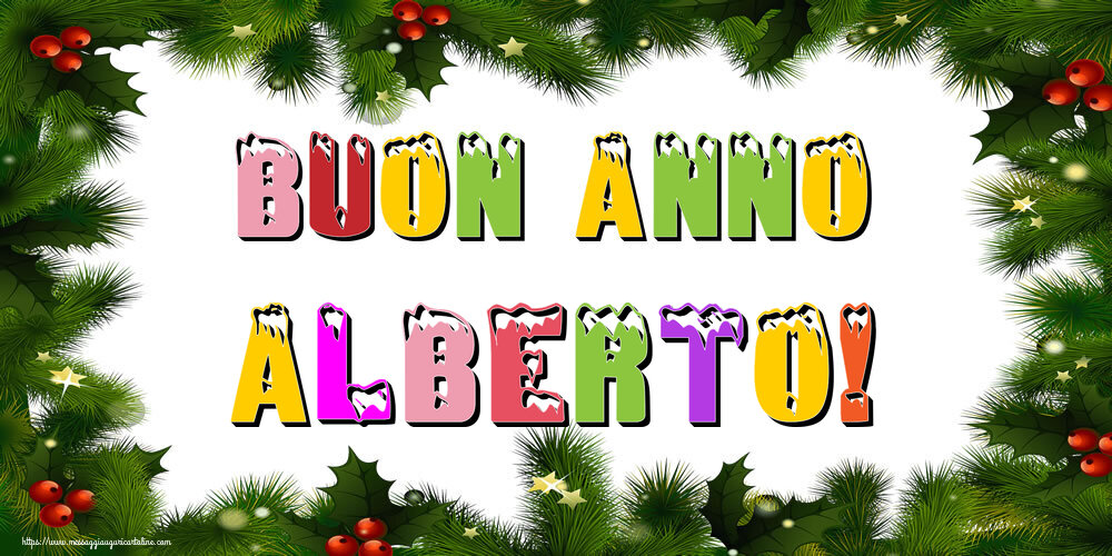 Cartoline di Buon Anno - Albero Di Natale & Palle Di Natale | Buon Anno Alberto!