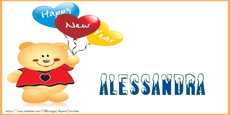 Cartoline di Buon Anno - Animali & Palloncini | Happy New Year Alessandra!