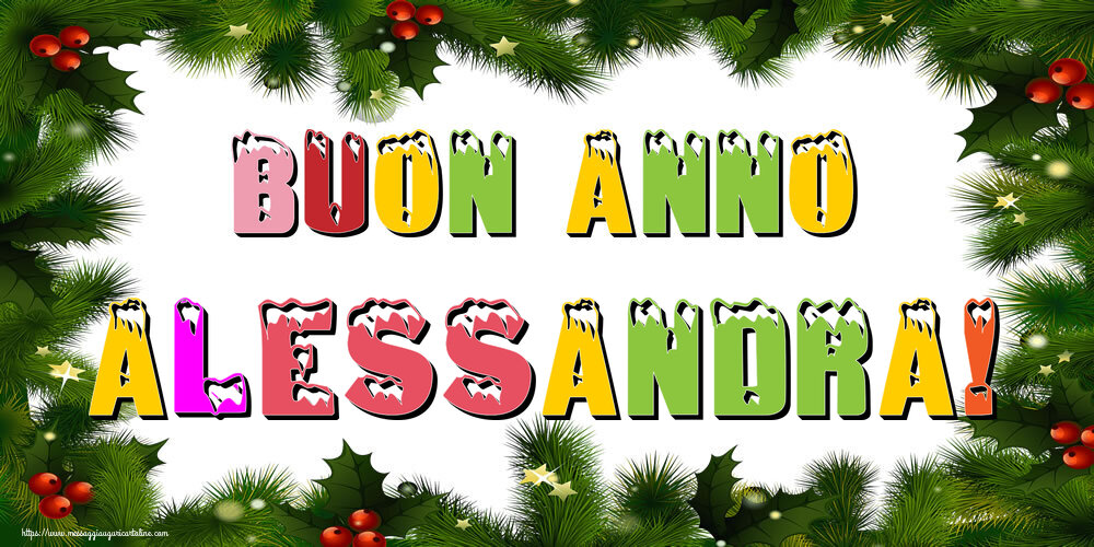  Cartoline di Buon Anno - Albero Di Natale & Palle Di Natale | Buon Anno Alessandra!