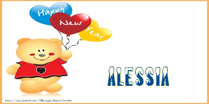 Cartoline di Buon Anno - Animali & Palloncini | Happy New Year Alessia!