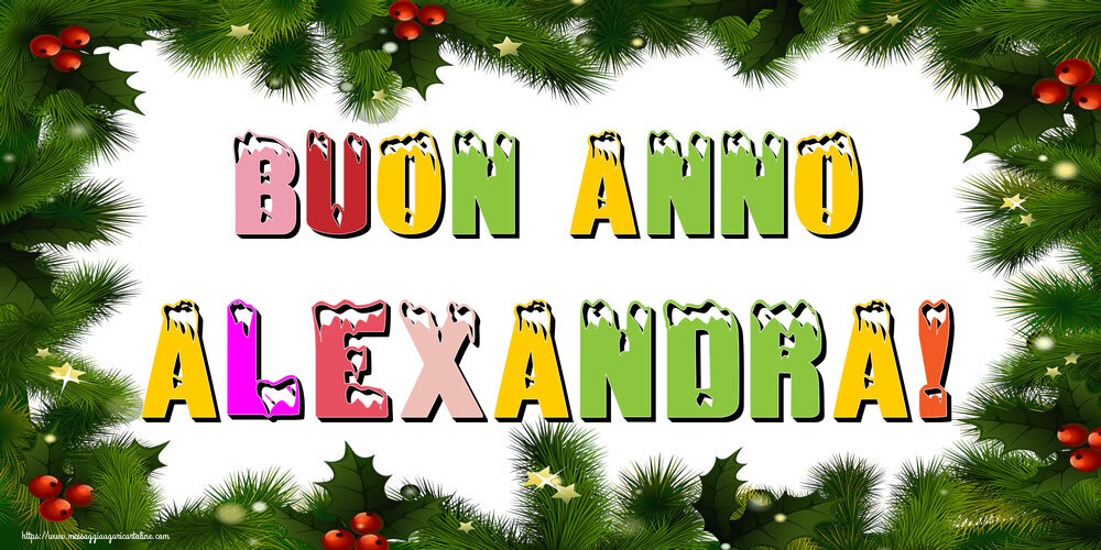 Cartoline di Buon Anno - Albero Di Natale & Palle Di Natale | Buon Anno Alexandra!