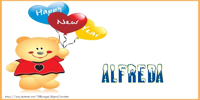 Cartoline di Buon Anno - Animali & Palloncini | Happy New Year Alfreda!