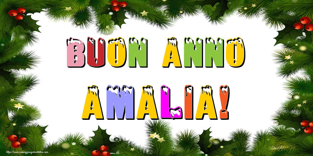 Cartoline di Buon Anno - Albero Di Natale & Palle Di Natale | Buon Anno Amalia!