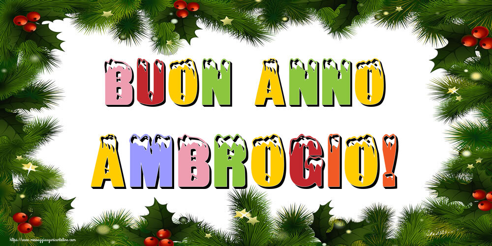  Cartoline di Buon Anno - Albero Di Natale & Palle Di Natale | Buon Anno Ambrogio!