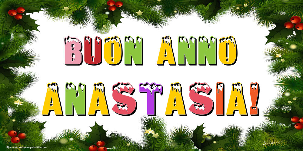 Cartoline di Buon Anno - Albero Di Natale & Palle Di Natale | Buon Anno Anastasia!