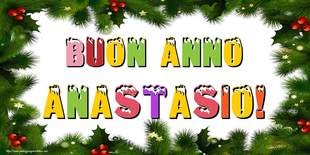 Cartoline di Buon Anno - Albero Di Natale & Palle Di Natale | Buon Anno Anastasio!