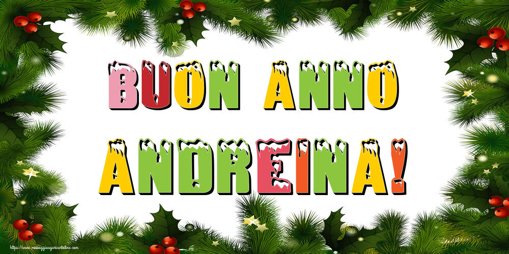 Cartoline di Buon Anno - Albero Di Natale & Palle Di Natale | Buon Anno Andreina!