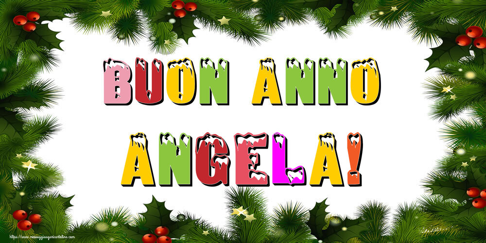 Cartoline di Buon Anno - Albero Di Natale & Palle Di Natale | Buon Anno Angela!