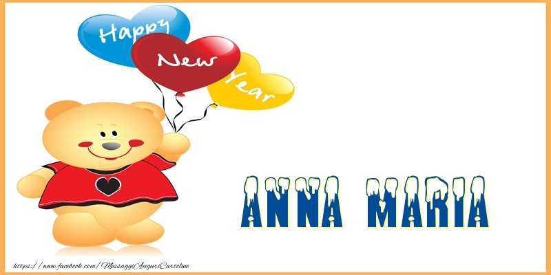 Cartoline di Buon Anno - Animali & Palloncini | Happy New Year Anna Maria!