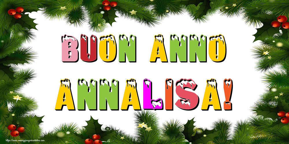 Cartoline di Buon Anno - Albero Di Natale & Palle Di Natale | Buon Anno Annalisa!