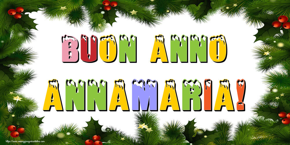 Cartoline di Buon Anno - Albero Di Natale & Palle Di Natale | Buon Anno Annamaria!