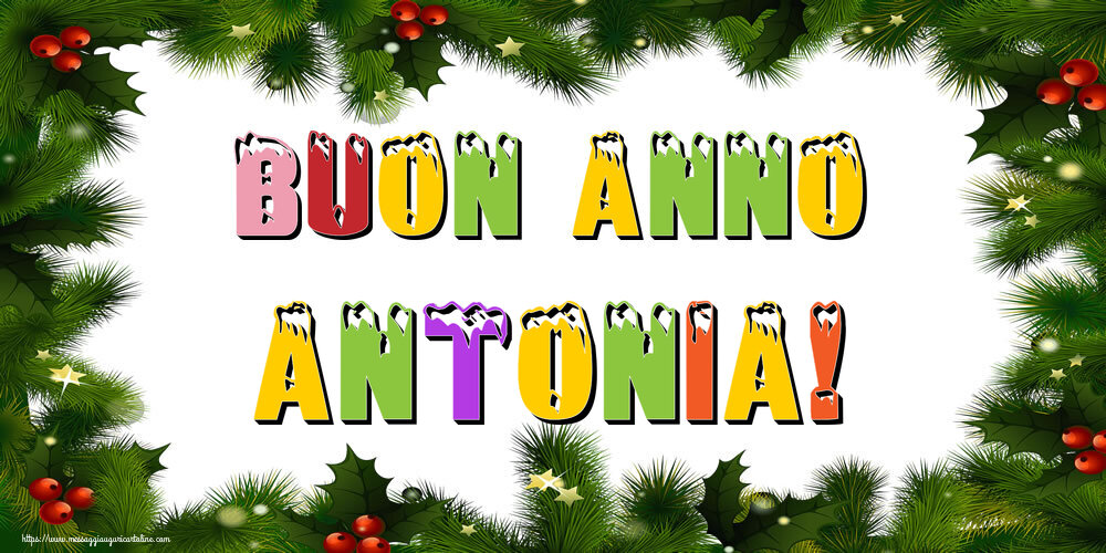 Cartoline di Buon Anno - Albero Di Natale & Palle Di Natale | Buon Anno Antonia!