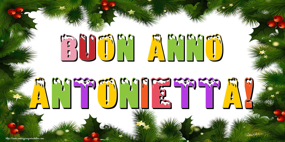 Cartoline di Buon Anno - Albero Di Natale & Palle Di Natale | Buon Anno Antonietta!