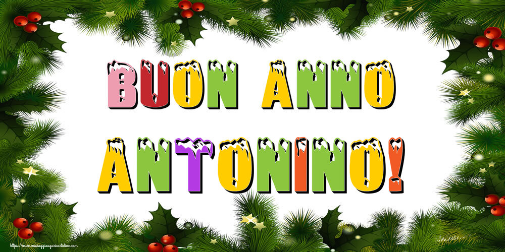 Cartoline di Buon Anno - Albero Di Natale & Palle Di Natale | Buon Anno Antonino!
