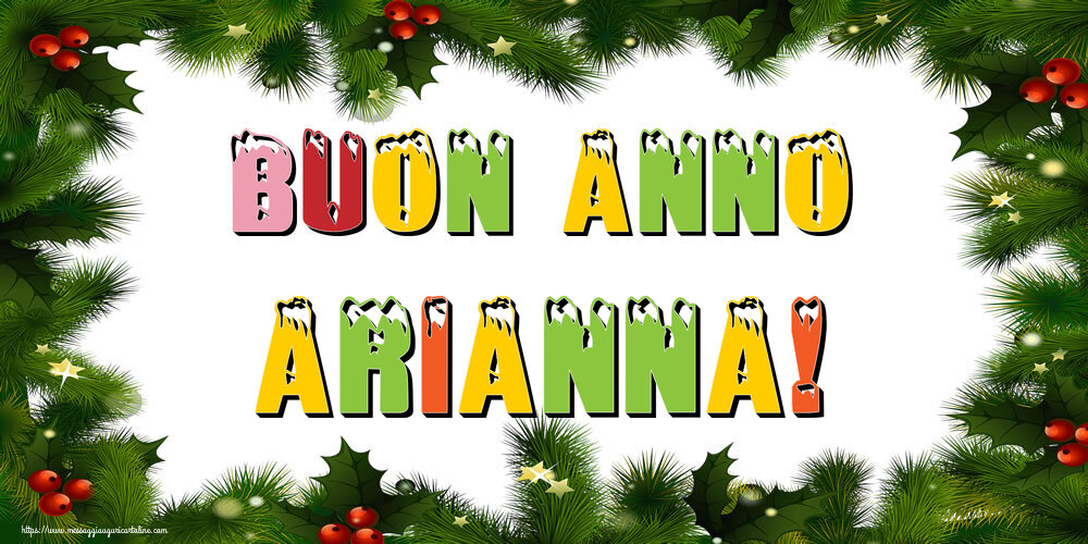 Cartoline di Buon Anno - Albero Di Natale & Palle Di Natale | Buon Anno Arianna!