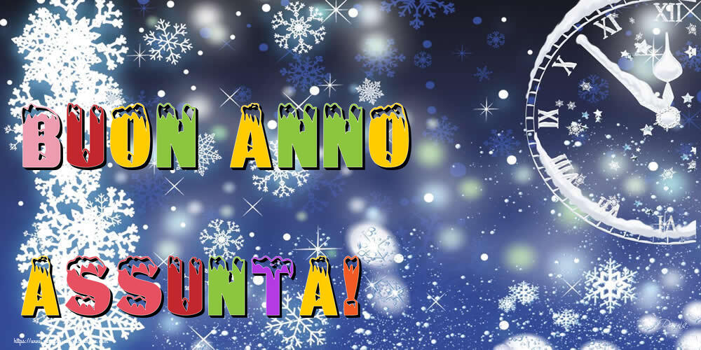 Cartoline di Buon Anno - Neve | Buon Anno Assunta!