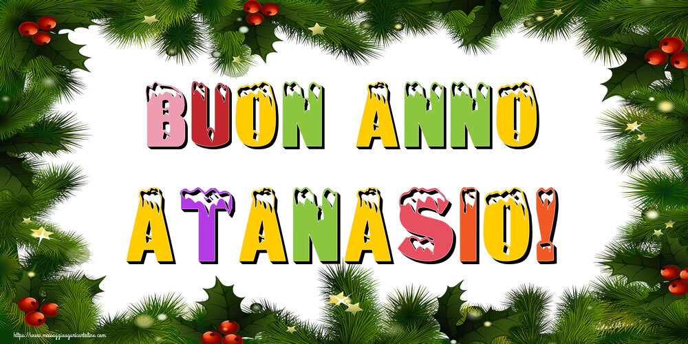 Cartoline di Buon Anno - Albero Di Natale & Palle Di Natale | Buon Anno Atanasio!