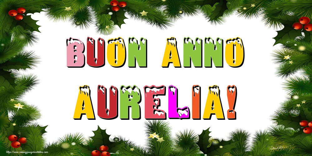 Cartoline di Buon Anno - Albero Di Natale & Palle Di Natale | Buon Anno Aurelia!
