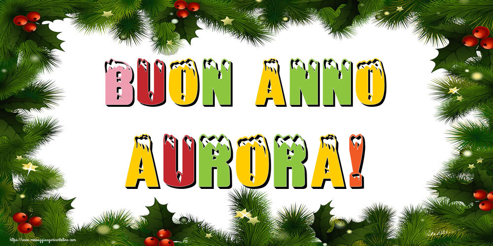 Cartoline di Buon Anno - Albero Di Natale & Palle Di Natale | Buon Anno Aurora!