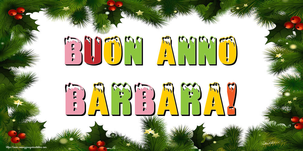 Cartoline di Buon Anno - Albero Di Natale & Palle Di Natale | Buon Anno Barbara!