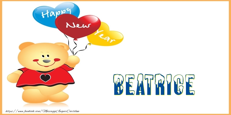 Cartoline di Buon Anno - Animali & Palloncini | Happy New Year Beatrice!