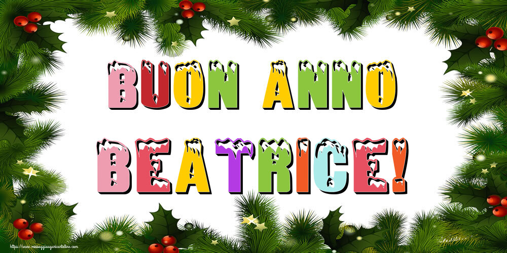 Cartoline di Buon Anno - Albero Di Natale & Palle Di Natale | Buon Anno Beatrice!